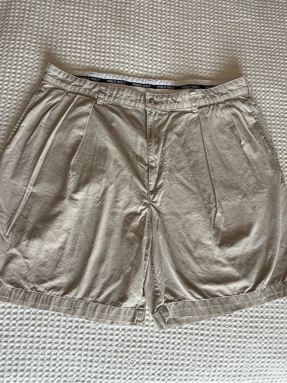 Vintage Polo Golf Pleaded Khaki Shorts lightly worn men’s 36 - Picture 2 of 7